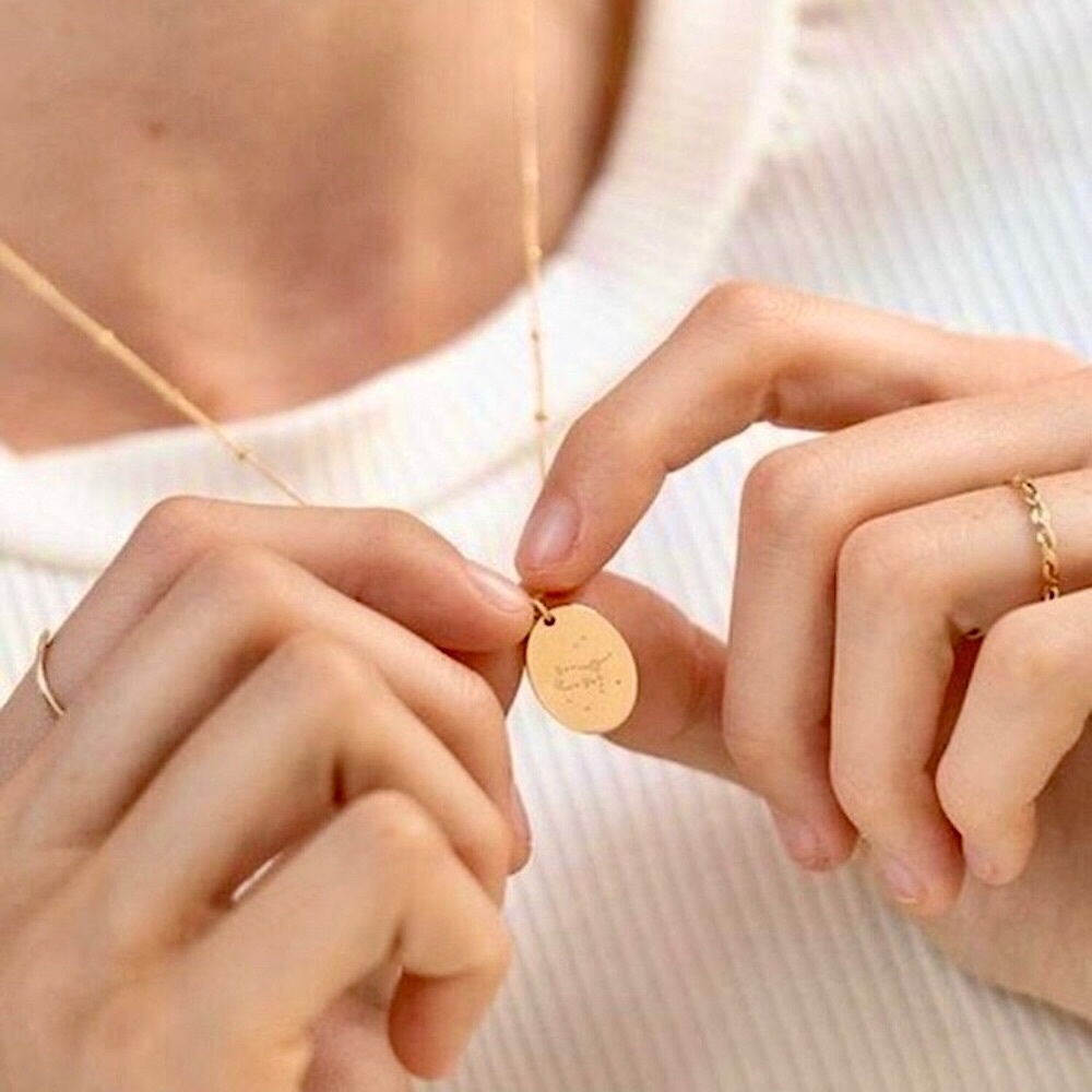 Gemini Bohemian Zodiac Astrology Charm Necklace